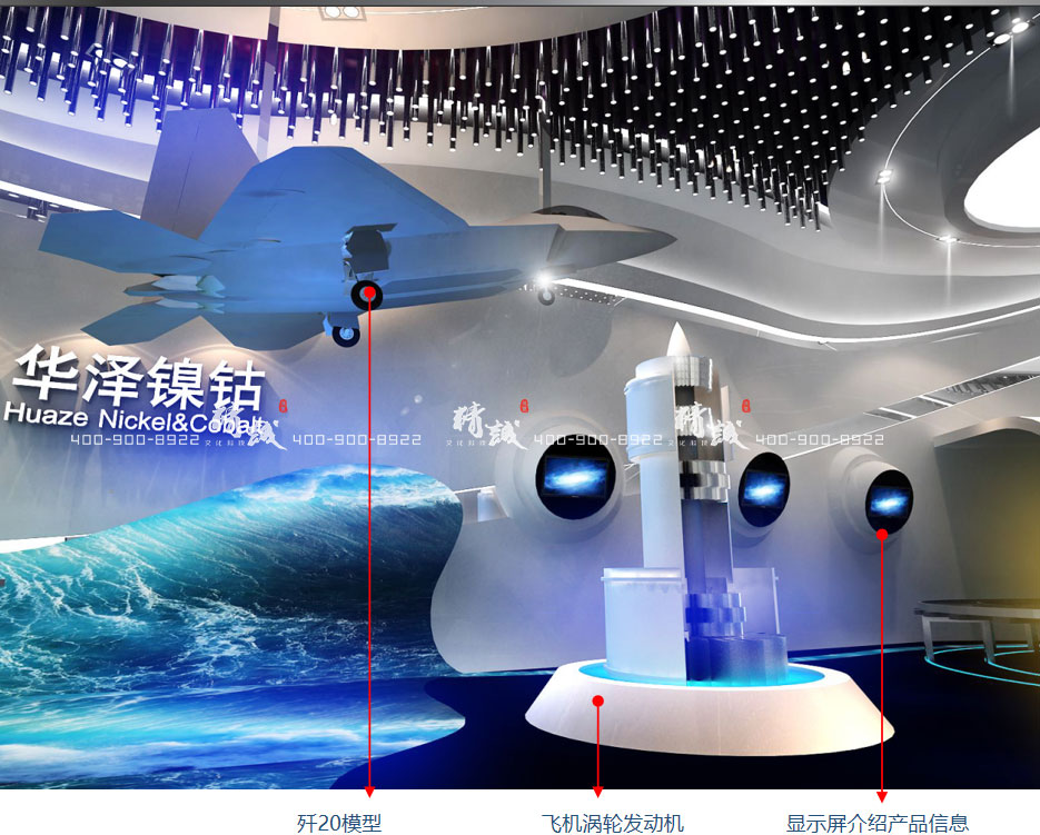 陕西华泽新材料项目展厅设计效果图